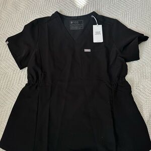BRAND NEW FIGS MATERNITY Women's Black V-Neck Top